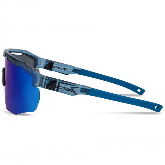 Madison Cipher Crystal Gloss Blue Sunglasses - 3 Lens Pack - Blue Mirror / Amber / Clear