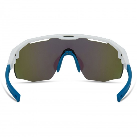 Madison Cipher Gloss White Sunglasses - Green Mirror Lens Madison Cipher Gloss White Sunglasses - Green Mirror Lens