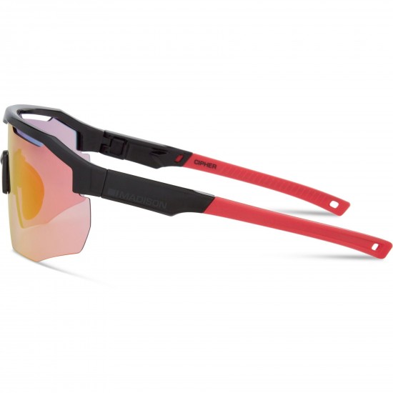 Madison Cipher Gloss Black Sunglasses - Pink Rose Mirror Lens