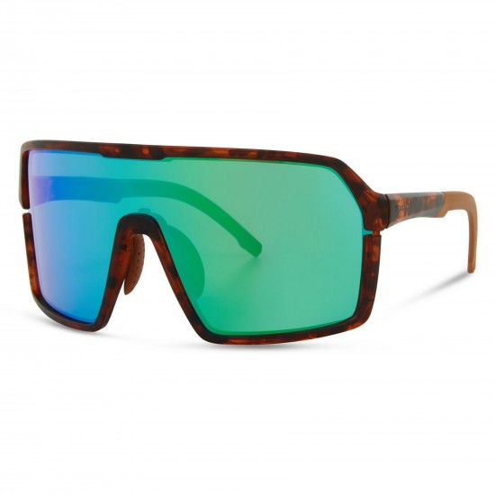 Madison Crypto Dark Tortoiseshell Sunglasses - 3 Lens Pack - Green Mirror/Amber/Clear