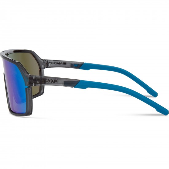 Madison Crypto Crystal Gloss Smoke Sunglasses - Green Mirror Lens