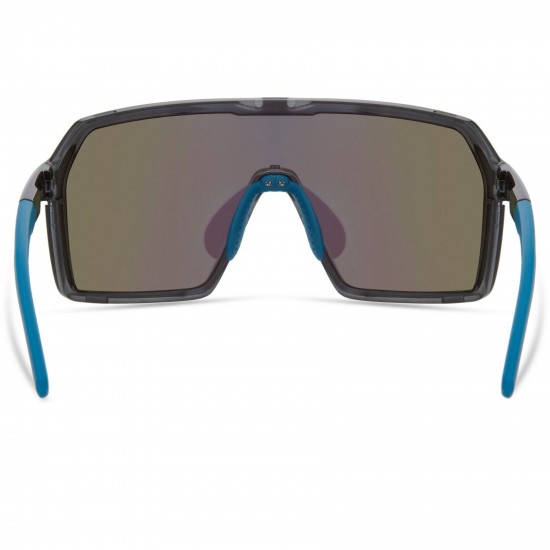Madison Crypto Crystal Gloss Smoke Sunglasses - Green Mirror Lens