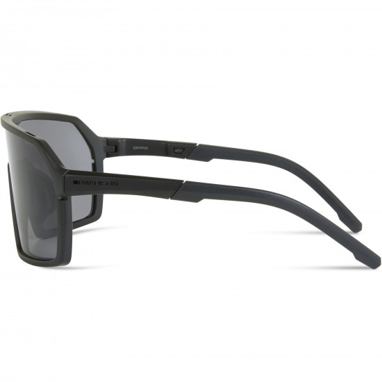 Madison Crypto Matt Black Sunglasses - Black Mirror Lens