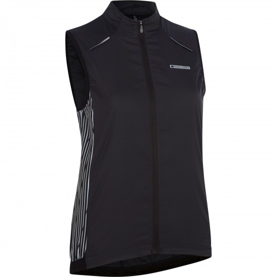 Madison Stellar Reflective Windproof Women's Gilet, black - size 8 Madison Stellar Reflective Windproof Women's Gilet, black - size 8