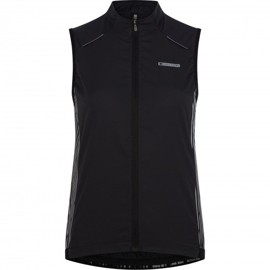 Madison Stellar Reflective Windproof Women's Gilet, black - size 8 Madison Stellar Reflective Windproof Women's Gilet, black - size 8