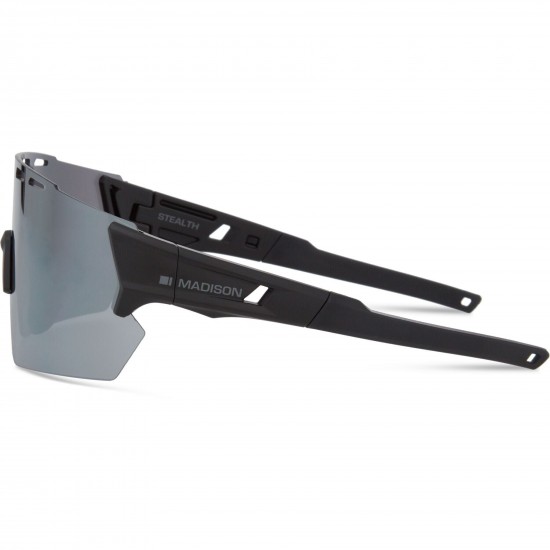 Madison Stealth Matt Black Sunglasses - Silver Mirror Lens