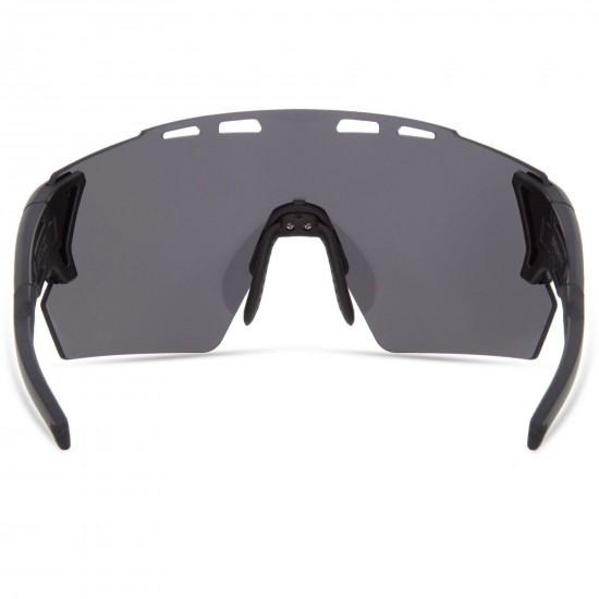 Madison Stealth Matt Black Sunglasses - Silver Mirror Lens
