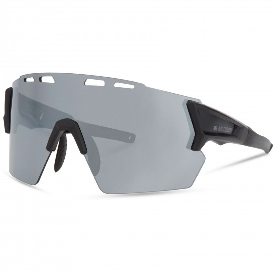 Madison Stealth Matt Black Sunglasses - Silver Mirror Lens