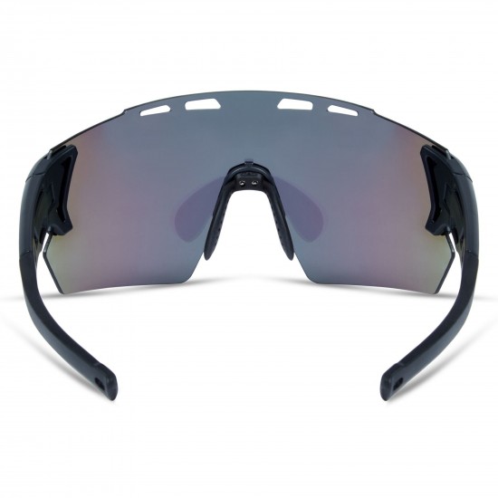 Madison Stealth Matt Dark Grey Sunglasses - Green Mirror Lens