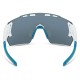 Madison Stealth Gloss White Sunglasses - Blue Mirror Lens