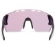 Madison Stealth Gloss Black Sunglasses - 3 Lens Pack - Pink Rose Mirror / Amber / Clear