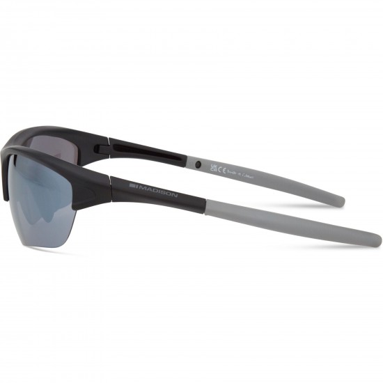 Madison Mission Matt Black Sunglasses - Silver Mirror Lens