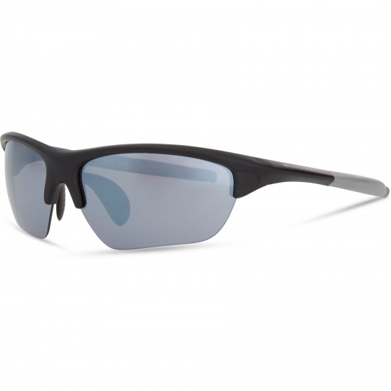 Madison Mission Matt Black Sunglasses - Silver Mirror Lens