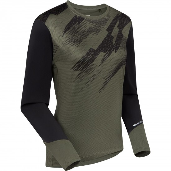 Madison Flux Women's Long Sleeve Trail Jersey, midnight green / black - size 12 Madison Flux Women's Long Sleeve Trail Jersey, midnight green / black - size 12