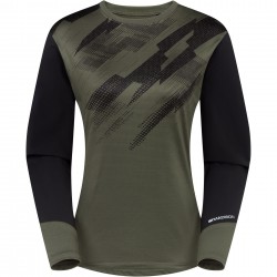 Madison Flux Women's Long Sleeve Trail Jersey, midnight green / black - size 12