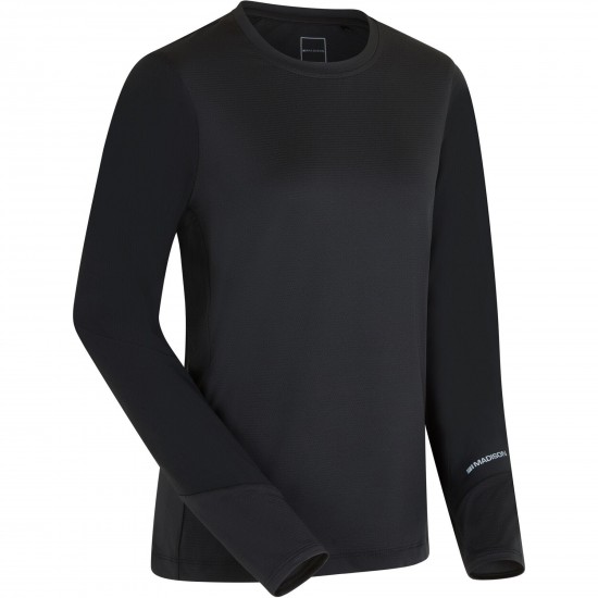 Madison Flux Women's Long Sleeve Trail Jersey, midnight green / black - size 12 Madison Flux Women's Long Sleeve Trail Jersey, midnight green / black - size 12