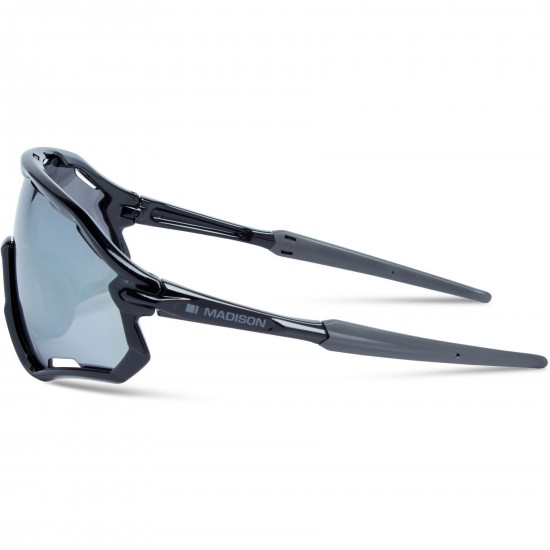 Madison Code Breaker Gloss Black Sunglasses - Silver Mirror Lens Madison Code Breaker Gloss Black Sunglasses - Silver Mirror Lens