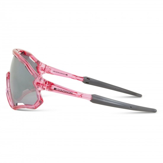Madison Code Breaker Crystal Gloss Pink Sunglasses-3 Lens Pack-Silver Mirror/Amber/Clear Madison Code Breaker Crystal Gloss Pink Sunglasses-3 Lens Pack-Silver Mirror/Amber/Clear