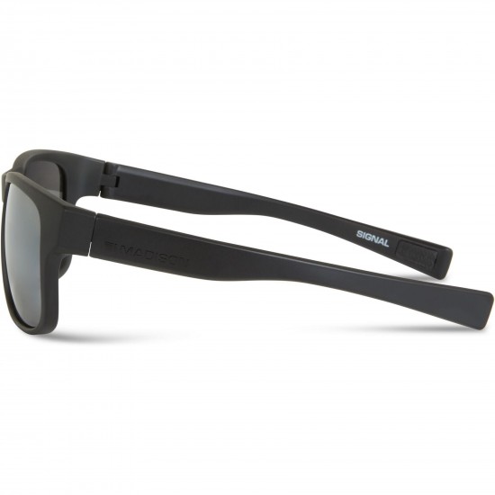 Madison Signal Matt Black Sunglasses - 3 Polarised Lens Pack-Silver Mirror/Bronze/Yellow