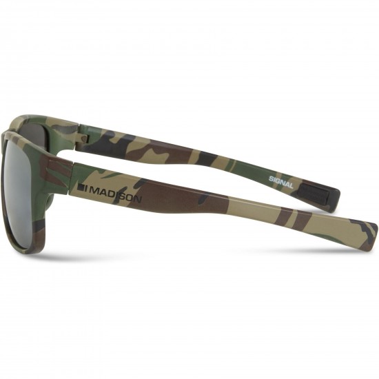 Madison Signal Camo Sunglasses- 3 Polarised Lens Pack-Silver Mirror/Bronze Mirror/Yellow