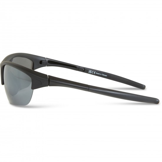 Madison Mission Matt Black Sunglasses- 3 Polarised Lens Pack-Silver Mirror/Bronze/Yellow