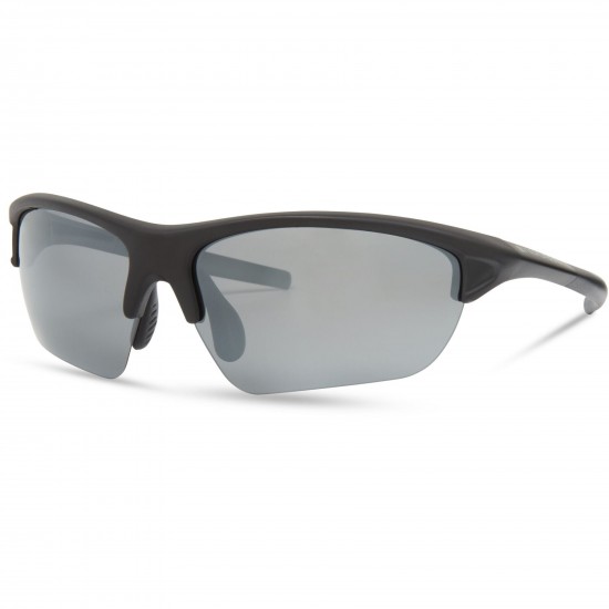 Madison Mission Matt Black Sunglasses- 3 Polarised Lens Pack-Silver Mirror/Bronze/Yellow