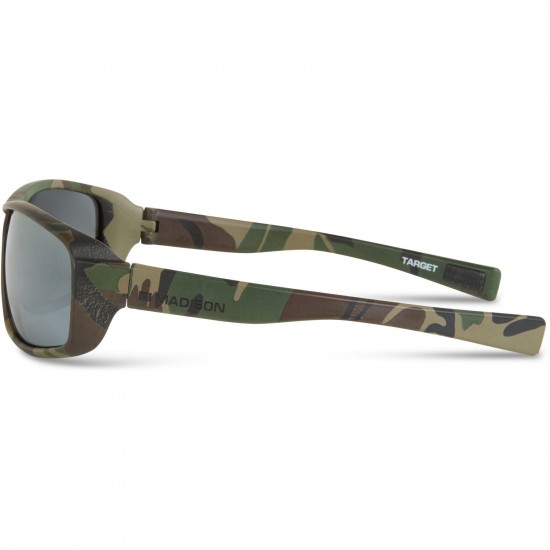 Madison Target Camo Sunglasses - 3 Polarised Lens Pack - Silver Mirror / Bronze / Yellow Madison Target Camo Sunglasses - 3 Polarised Lens Pack - Silver Mirror / Bronze / Yellow