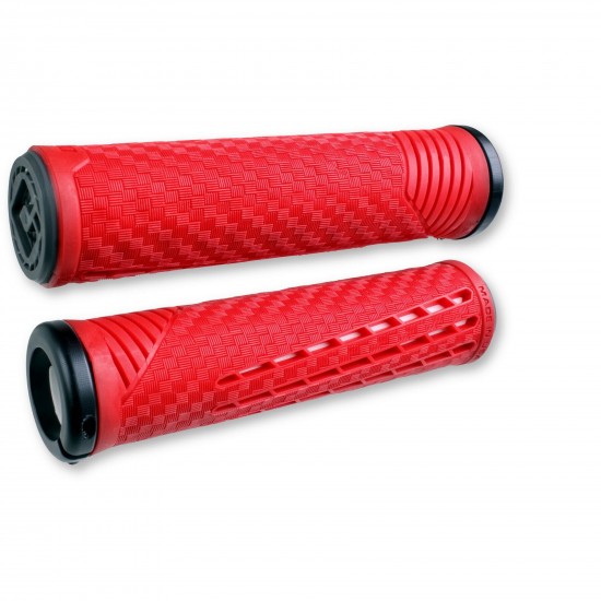 ODI CF BMX / MTB Lock On Grips 135mm - Red / White ODI CF BMX / MTB Lock On Grips 135mm - Red / White
