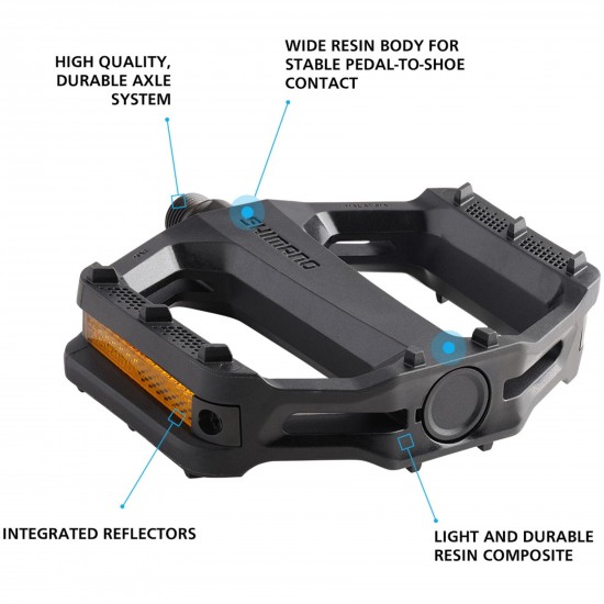 Shimano PD-EF102 flat pedals, resin, black Shimano PD-EF102 flat pedals, resin, black