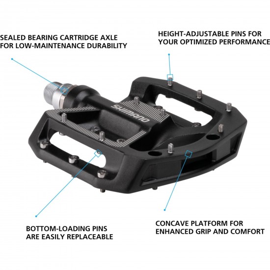 Shimano PD-GR500 MTB flat pedals, black Shimano PD-GR500 MTB flat pedals, black