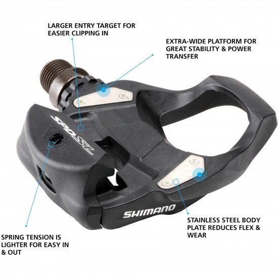 Shimano PD-RS500 SPD-SL pedal, resin composite, black Shimano PD-RS500 SPD-SL pedal, resin composite, black