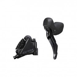 Shimano ST-RX400 GRX 2-speed STI bled with BR-RX400 flat mount calliper, left rear