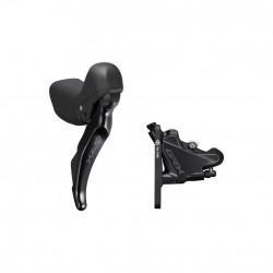 Shimano GRX ST-RX400/BR-RX410 bled hydraulic STI 10spd, flat mount calliper, RH front Shimano GRX ST-RX400/BR-RX410 bled hydraulic STI 10spd, flat mount calliper, RH front