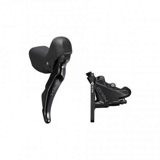 Shimano GRX ST-RX400/BR-RX410 bled hydraulic STI 10spd, flat mount calliper, RH front