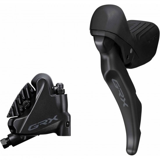 Shimano GRX ST-RX610/BR-RX410 bled hydraulic STI set, flat mount calliper, LH rear