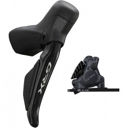Shimano GRX ST-RX715/BR-RX410 bled hydraulic Di2 STI set, flat mount calliper, RH front Shimano GRX ST-RX715/BR-RX410 bled hydraulic Di2 STI set, flat mount calliper, RH front