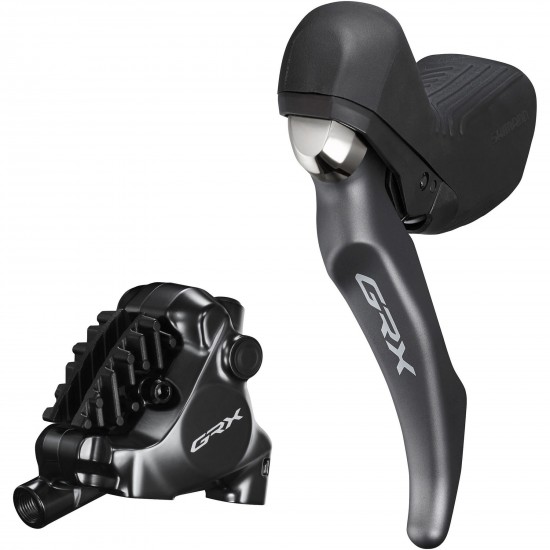 Shimano BL-RX810 GRX hydraulic disc brake lever bled with BR-RX820 calliper, left rear