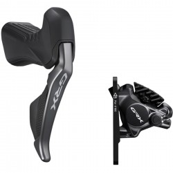 Shimano ST-RX815 GRX Di2 11-speed STI bled with BR-RX820 calliper, right front