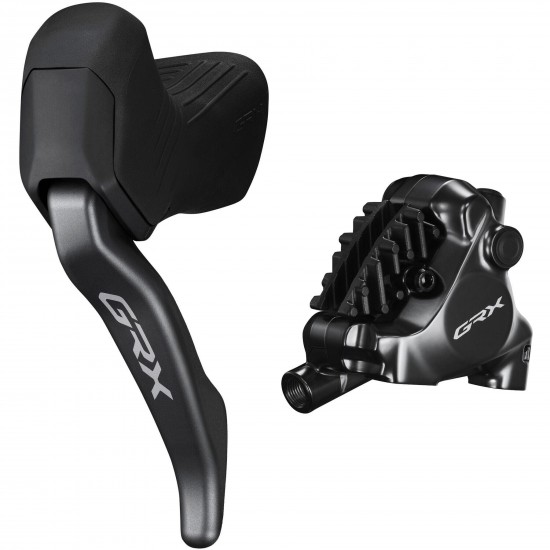 Shimano BL-RX825 GRX hydraulic disc brake lever bled with BR-RX820 calliper, left rear