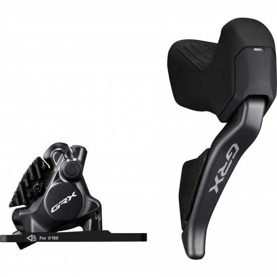 Shimano ST-RX825 GRX Di2 12-speed STI bled with BR-RX820 calliper, right front Shimano ST-RX825 GRX Di2 12-speed STI bled with BR-RX820 calliper, right front