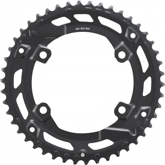 Shimano FC-U6000-2 CUES 10/9 speed double outer chainring, 46T-BN for 46-30T Shimano FC-U6000-2 CUES 10/9 speed double outer chainring, 46T-BN for 46-30T