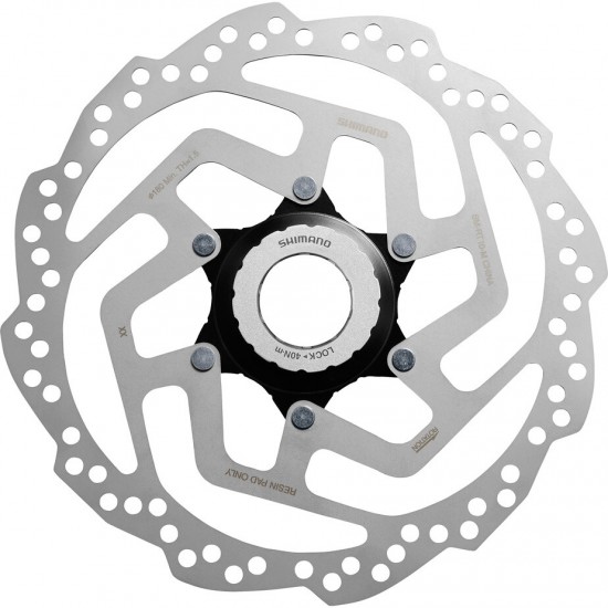 Shimano SM-RT10 Tourney TX Centre-Lock disc rotor, resin pad only, int+ext l/ring 180 mm