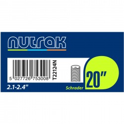 Nutrak 20 x 2.1 - 2.4 inch Schrader valve inner tube Nutrak 20 x 2.1 - 2.4 inch Schrader valve inner tube