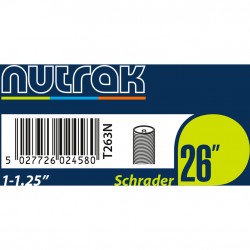 Nutrak 26 x 1 - 1.25 inch Schrader inner tube Nutrak 26 x 1 - 1.25 inch Schrader inner tube