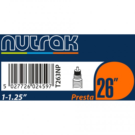 Nutrak 26 x 1 - 1.25 inch Schrader inner tube Nutrak 26 x 1 - 1.25 inch Schrader inner tube