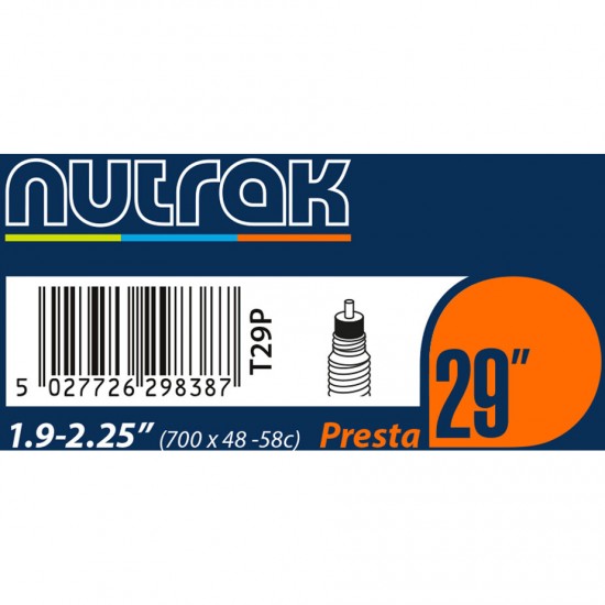 Nutrak 29 X 1.9 - 2.25 inch Schrader inner tube Nutrak 29 X 1.9 - 2.25 inch Schrader inner tube