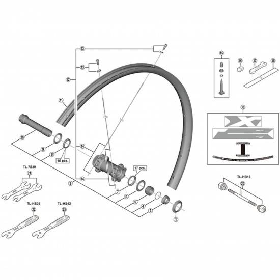 Shimano TL-HS42 cone spanner, 22 mm Shimano TL-HS42 cone spanner, 22 mm