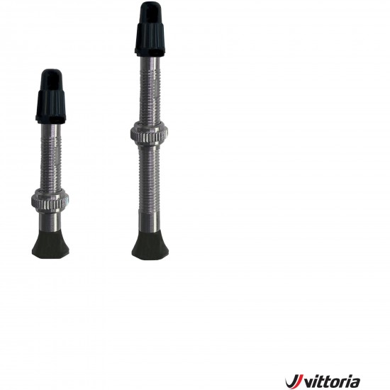 Vittoria Set Tubeless Valve Brass Silver 40mm (2 Pcs)