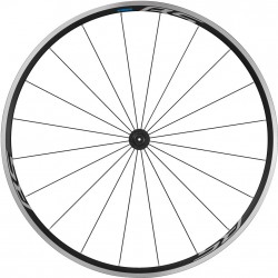 Shimano WH-RS100 clincher wheel, 100 mm Q/R axle, front, black Shimano WH-RS100 clincher wheel, 100 mm Q/R axle, front, black