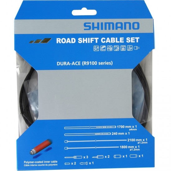 Shimano RS900 Road gear cable set, Polymer coated inners, black Shimano RS900 Road gear cable set, Polymer coated inners, black